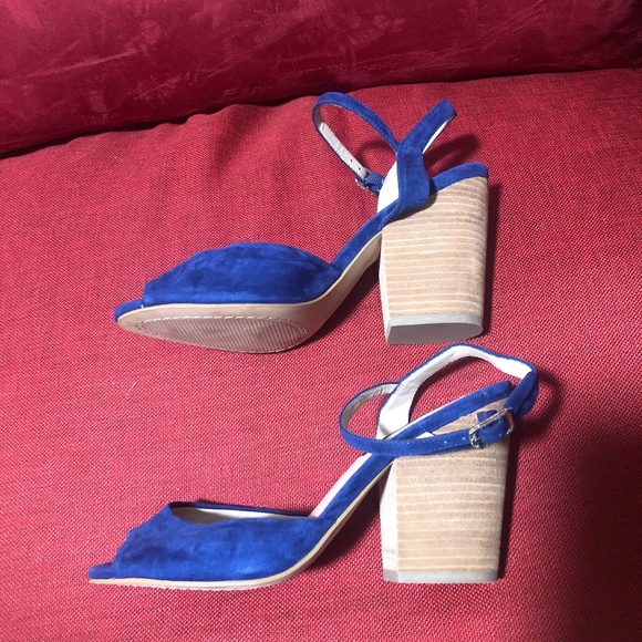 Steve Madden Blue Suede High Heel Shelli 7.5M - Picture 2 of 6